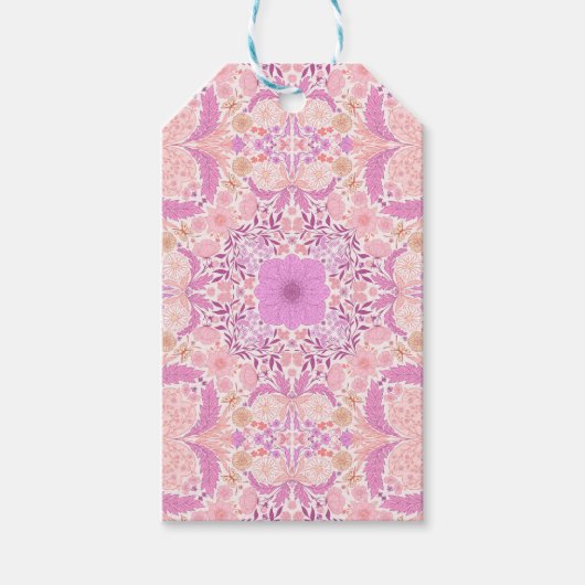 Retro-Gartenflorchen in Rosa Geschenkanhänger (Vorderseite)