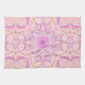 Retro-Gartenflorchen in Rosa Geschirrtuch (Horizontal)