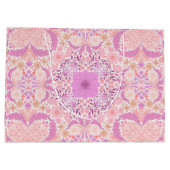 Retro-Gartenflorchen in Rosa Große Geschenktüte (Rückseite)