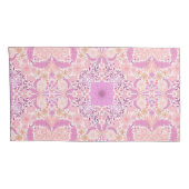 Retro-Gartenflorchen in Rosa Kissenbezug (Rückseite-Rechts)