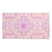 Retro-Gartenflorchen in Rosa Kissenbezug (Rückseite-Links)