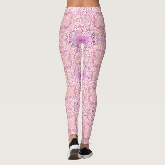 Retro-Gartenflorchen in Rosa Leggings (Rückseite)
