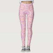 Retro-Gartenflorchen in Rosa Leggings (Vorderseite)