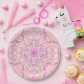 Retro-Gartenflorchen in Rosa Pappteller (Party)