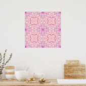 Retro-Gartenflorchen in Rosa Poster (Küche)