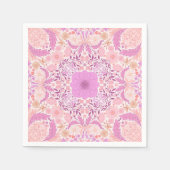 Retro-Gartenflorchen in Rosa Serviette (Vorderseite)