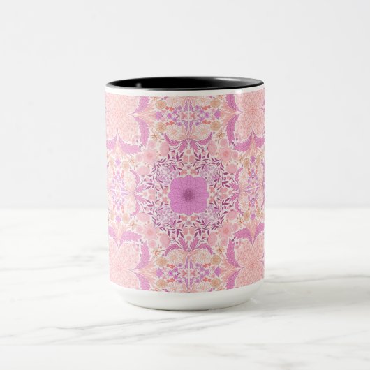 Retro-Gartenflorchen in Rosa Tasse (Zentrum)