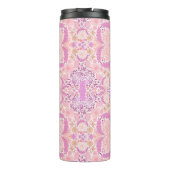 Retro-Gartenflorchen in Rosa Thermosbecher (Rückseite)