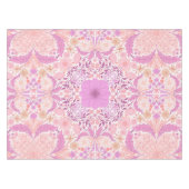 Retro-Gartenflorchen in Rosa Tischdecke (Vorderseite (Horizontal))
