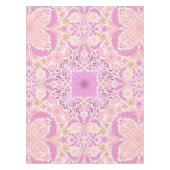 Retro-Gartenflorchen in Rosa Tischdecke (Vorderseite)