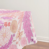 Retro-Gartenflorchen in Rosa Tischdecke (Beispiel)