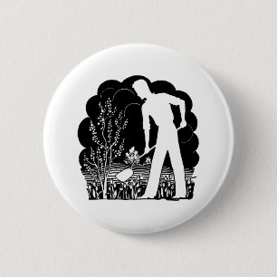 Retro-Gärtner-Silhouette Button