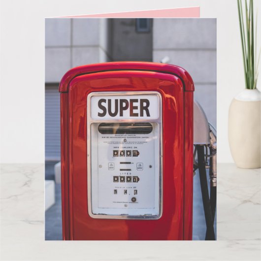 RETRO GAS PUMP SUPER BIRTHDAY FUNNY CARDS KARTE (Vorderseite)