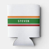 Retro Gas Striped Golf Dad Weekend Scramble Name Dosenkühler (Rückseite)