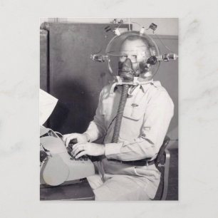 Retro-Gasmaske Postkarte