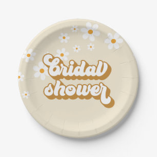 Retro-Gästebuch Hochzeitsshower mit Gänseblümchen Pappteller