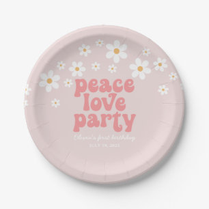 Retro-Gasterei Geburtstag Frieden Liebe Party Pappteller