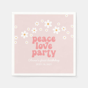 Retro-Gasterei Geburtstag Frieden Liebe Party Serviette