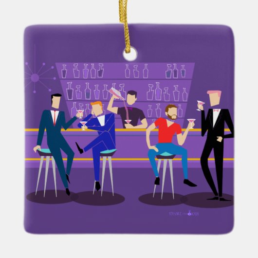 Retro Gay Bar Keramik Ornament (Vorderseite)