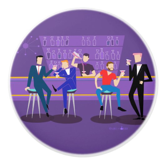 Retro Gay Bar Keramik Pull Keramikknauf (Vorderseite)