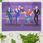 Retro Gay Bar Kitchtuch Geschirrtuch (Gefaltet)