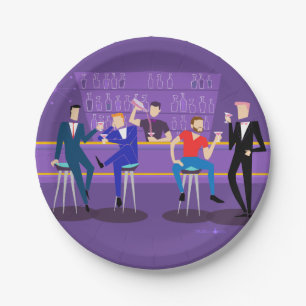 Retro Gay Bar Paper Plate Pappteller