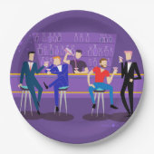 Retro Gay Bar Paper Plate Pappteller (Vorderseite)