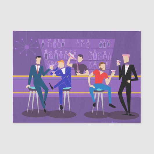 Retro Gay Bar Tissue Paper Seidenpapier (Vorderseite)