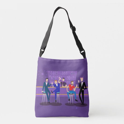 Retro Gay Bar Tote Bag Tragetaschen Mit Langen Trägern (Rückseite)