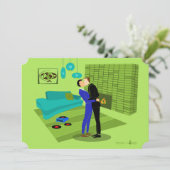 Retro Gay Couple in Liebe Einladung (Stehend Vorderseite)