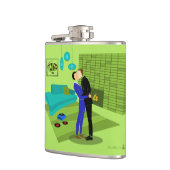 Retro Gay Couple in Liebe Flachmann (Links)