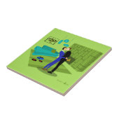 Retro Gay Couple in Liebe Fliese (Seite)