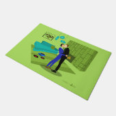 Retro Gay Couple in Liebe Fußmatte (Schrägansicht)