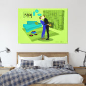 Retro Gay Couple in Liebe gesteppte Canvas Print Leinwanddruck (Insitu (Schlafzimmer))