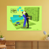Retro Gay Couple in Liebe gesteppte Canvas Print Leinwanddruck (Insitu (Wohnzimmer))