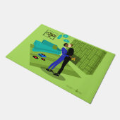 Retro Gay Couple in Liebe (interrazial) Door Mat Fußmatte (Schrägansicht)