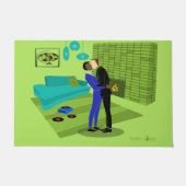 Retro Gay Couple in Liebe (interrazial) Door Mat Fußmatte (Vorderseite)