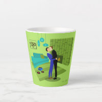 Retro Gay Couple in Liebe Latte Tasse