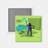 Retro Gay Couple in Liebe Magnet (Vorderseite/Rückseite)