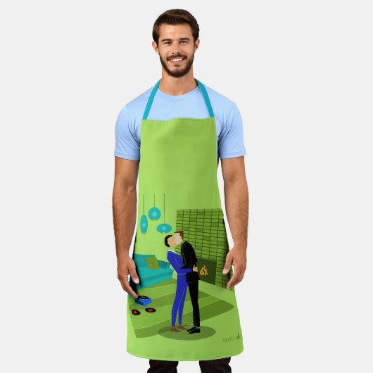 Retro Gay Couple in Liebe Schürze (Getragen)