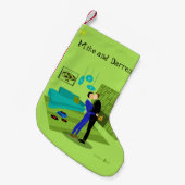 Retro Gay Couple in Liebe Weihnachten Strumpf Kleiner Weihnachtsstrumpf (Vorderansicht (hängend))