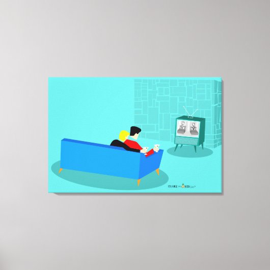 Retro Gay Couple Stretched Canvas Print Leinwanddruck (Vorderseite)