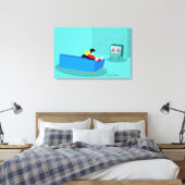Retro Gay Couple Stretched Canvas Print Leinwanddruck (Insitu (Schlafzimmer))