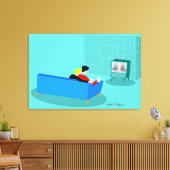 Retro Gay Couple Stretched Canvas Print Leinwanddruck (Insitu (Wohnzimmer))