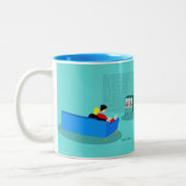 Retro Gay Couple-TV-Tasse Zweifarbige Tasse (Links)