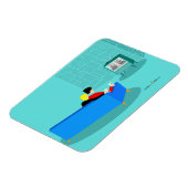 Retro Gay Couple Watching TV Flexibles Foto Magnet (Linke Seite)