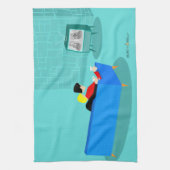 Retro Gay Couple Watching TV Küchentücher (Vertikal)