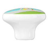 Retro Gay Pink Flamingo Pool Party Keramikknauf (Seitenansicht)