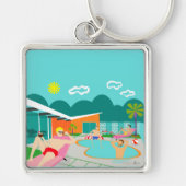 Retro Gay Pool Keychain Schlüsselanhänger (Vorne)