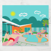 Retro Gay Pool Party Bierflasche Bierflaschenetikett (Einzelnes Label)